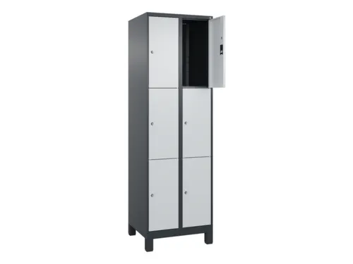 lockerkast,HxBxD 1950x600x500mm,2x3vakken,vak B 300mm,cil.-slot,voeten