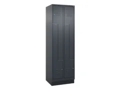 Z-garderobekast,HxBxD 1950x600x500mm,vak B 150/300mm,cil.-slot,sokkel