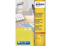 Etiket Avery L7651Y-25 38.1x21.2mm neon geel 1625stuks