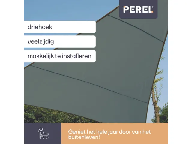 Zonnezeil Driehoek 5x5x5m Groengrijs