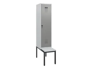 locker met bank,HxBxD 1950x400x815mm,1vak,vak B 400mm,draaigrendel - 2