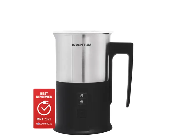 Melkopschuimer Inventum 240ml zwart met rvs