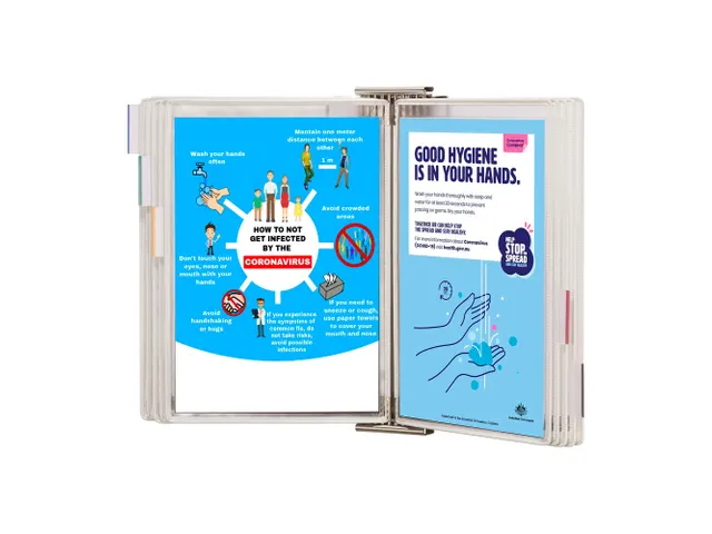 Support mural Sterifold Antimicrobien 10 pochettes A4 Blanc