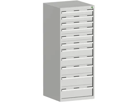 ladekast HxBxD 1600x650x650mm 11laden RAL7035 front RAL7035