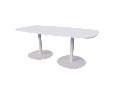 Linesto vergadertafel 200x100 deens ovaal krijtwit 25mm alu