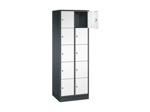 lockerkast,HxBxD 1950x620x500mm,2x5vakken,cil.-slot,sokkel