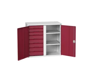 universele kast,HxBxD 1000x1050x550mm,2xStalen bodem,8lade(n) - 1