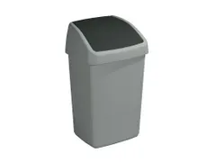 Afvalbak Delta swingdeksel 25 Liter Grijs Zwart