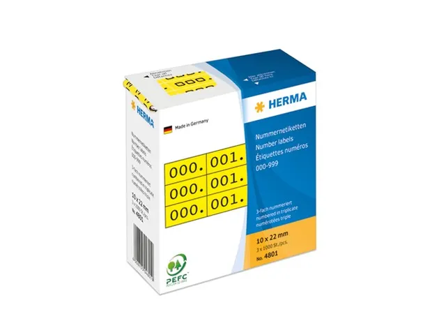 Herma 4801 Nummer Etiketten Geel