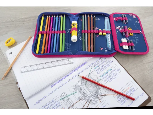 Etui Eberhard Faber gevuld 32 delig, 2 laags vlinders