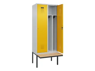 locker met bank,voor scheiding van kleding,HxBxD 2120x800x815mm,2vak - 1