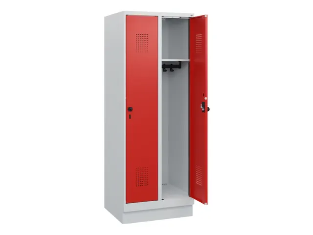 schoollocker,HxBxD 1630x600x500mm,2vak,vak B 300mm,draaigrendel,sokkel