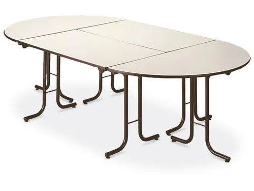 Klaptafel Combineerbaar Kwartrond D 700mm Kersen Onderstel Zwart