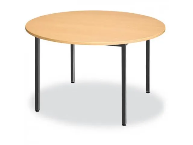 Table Polyvalente En Tube Carré Hxd 740X800Mm 4Pieds Ronde Panneau Gr