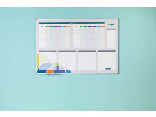 Whiteboard Bedrukt Eigen Ontwerp 60x90cm Softline 8mm alu-profiel