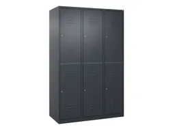 dubbeldekse locker,HxBxD 1850x1200x500mm,3x2vak.,vak B 400mm,cil.-slot