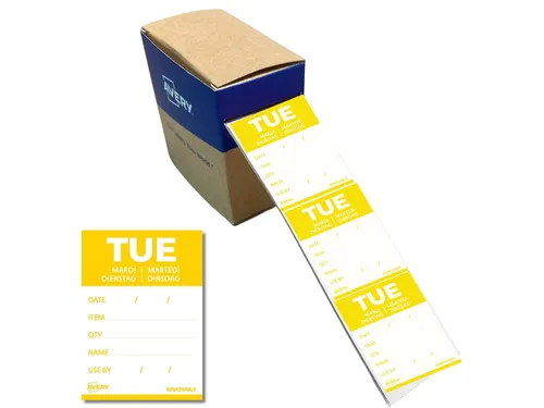 Etiket Avery HACCP dinsdag geel 40x56mm 500 stuks