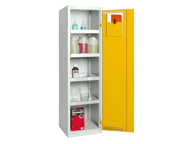 Milieukast Plaatstaal Grijs Geel Ventilatie 1800x500x500mm