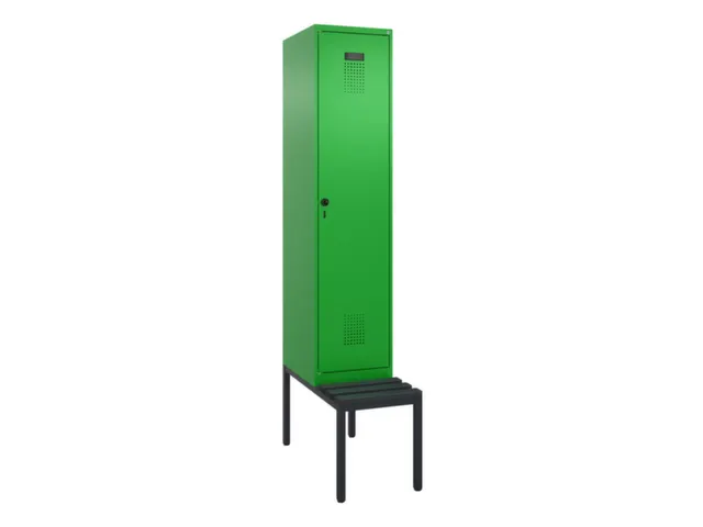locker met bank,voor scheiding van kleding,HxBxD 2120x400x815mm,1vak