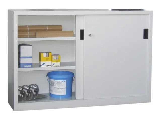 schuifdeurkast,HxBxD 1000x1500x500mm,RAL7035,front RAL7035