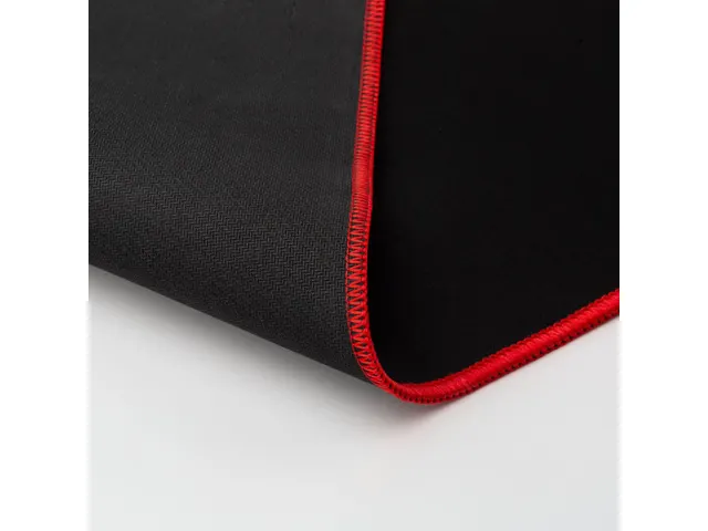 Tapis De Bureau Et Tapis De Souris, Ft 90 X 40 Cm, Noir Avec Bord Roug
