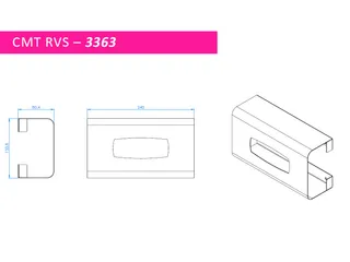 CMT Swoosh Handschoendispenser Uno met ovale opening RVS - 2