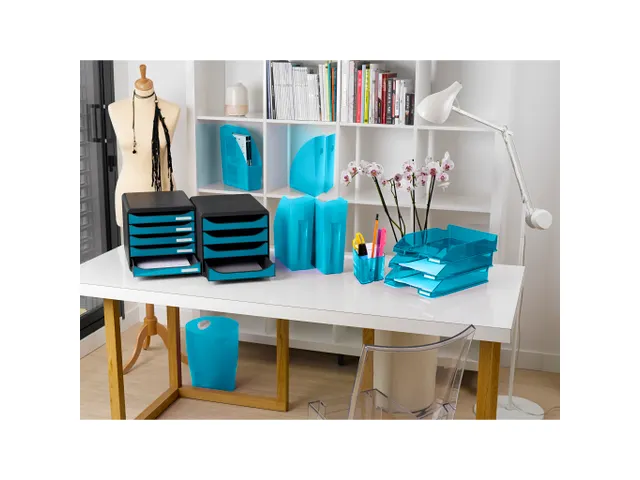 Big-box Classic Ladenblok 4 Laden A4+ Grijs Baby Blauw