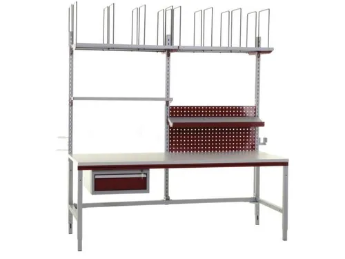 complete paktafel,HxBxD 690-960x2000x800mm,blad lichtgrijs