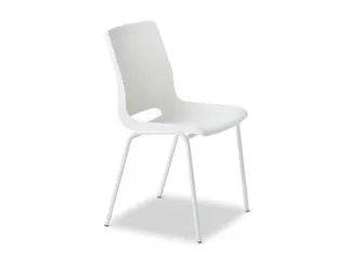Kunststof kuipstoel,4voeten snow,zitting PP vanille - 2
