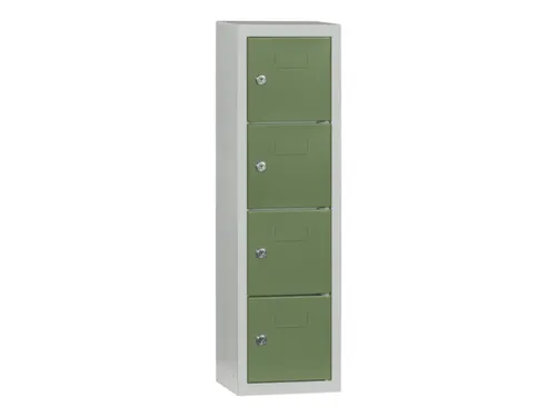 lockerkast,HxBxD 778x225x200mm,1x4vakken,RAL7035,front RAL6011