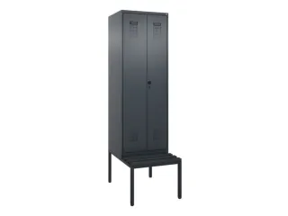 locker met bank,voor scheiding van kleding,HxBxD 2120x600x815mm,2vak - 2
