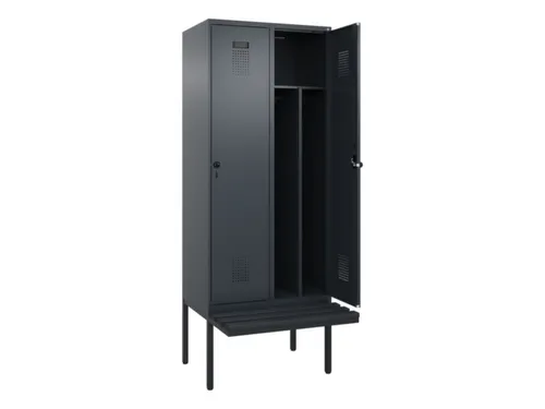 locker met bank,voor scheiding van kleding,HxBxD 2120x800x815mm,2vak