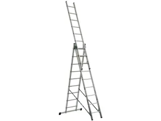 Multifunctionele Telescoopladder,3X9,Sporten,Aluminium - 1