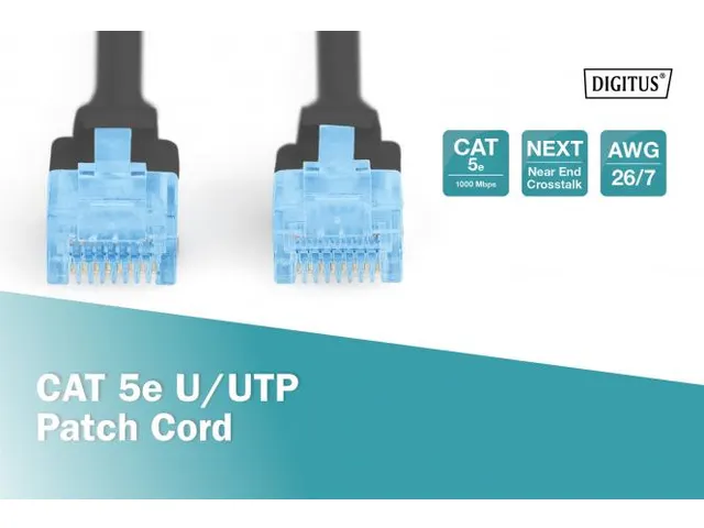 CAT 5e U-UTP patchkabel PVC AWG 26/7 Lengte 1m Zwart