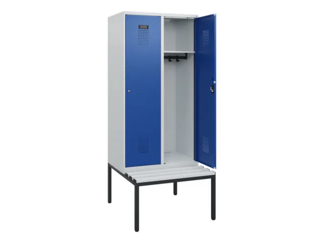 locker met bank,HxBxD 1950x800x815mm,2vak,vak B 400mm,cilinderslot