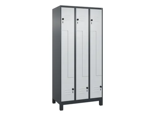 Z-garderobekast,HxBxD 1950x900x500mm,vak B 150/300mm,draaigrendel