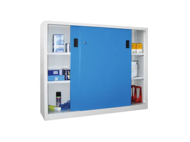 schuifdeurkast,HxBxD 1200x1500x400mm,RAL7035,front RAL5012