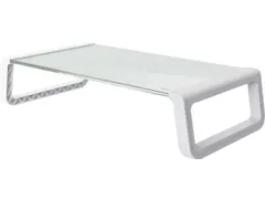 Trust Monta Monitorstandaard Van Gehard Glas Wit