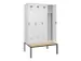 locker met bank,voor scheiding van kleding,HxBxD 2120x1200x815mm,4vak