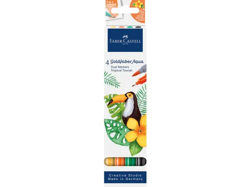 Duo aquarelmarker Faber-Castell Goldfaber kartonetui 4 stuks Tropical