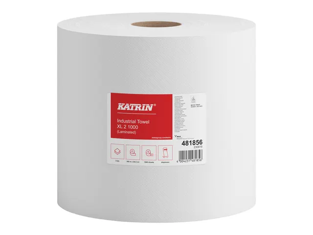 Poetspapier Katrin Industrial extra groot 2-laags 1000 vel wit 481856