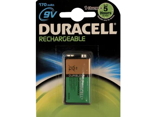 Batterij oplaadbaar Duracell 1x9Volt 170mAh Plus