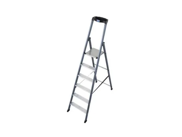 trapladder,eenzijdig,6treden,bordes met profiel,Stand H 1,3m