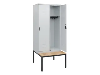 locker met bank,HxBxD 1950x800x815mm,2vak,vak B 400mm,draaigrendel - 2