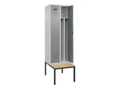 locker met bank,voor scheiding van kleding,HxBxD 2120x600x815mm,2vak