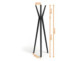 Kapstok DURASTORE 6 haken aluminium zwart 160cm - 8
