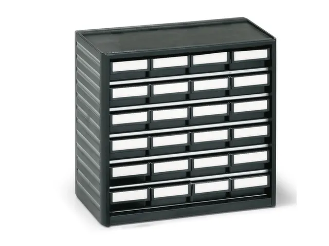 ESD-assortimentskast,HxBxD 290x310x180mm,24lade(n),laden zwart