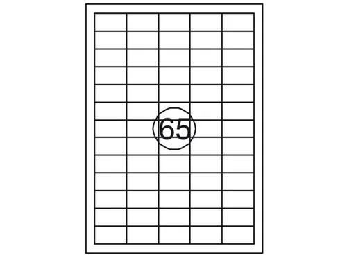 Etiket Rillstab 38x21.2mm Wit 6500 Stuks