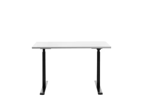 Elektrisch ihv bureau,HxBxD 700-1200x1200x600mm,blad wit,T-voet zwart