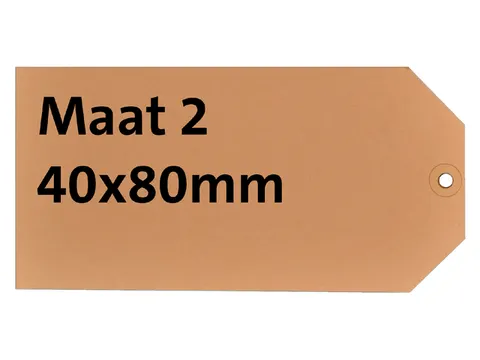 Label karton nr 2 200gr 40x80mm chamois 1000 stuks